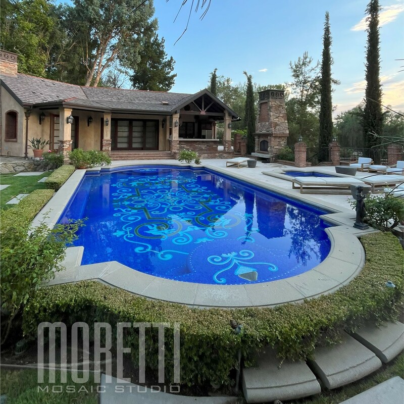 All glass tile pool