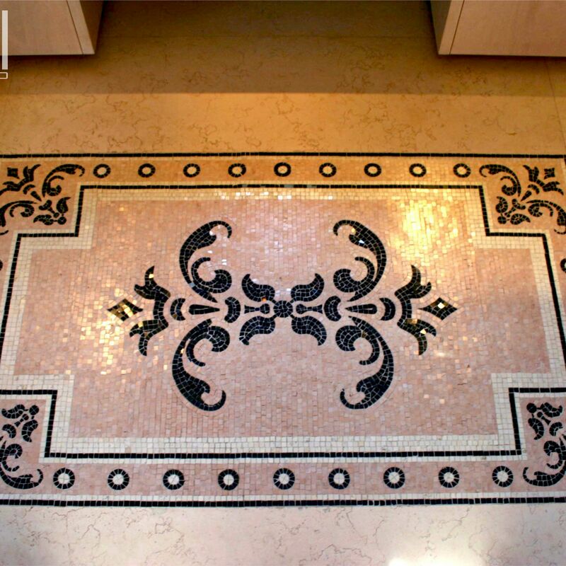 -  Custom handmade marble mosaic rug