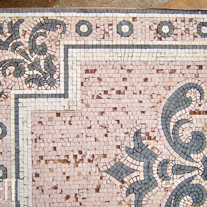 -  Process custom handmade marble mosaic rug