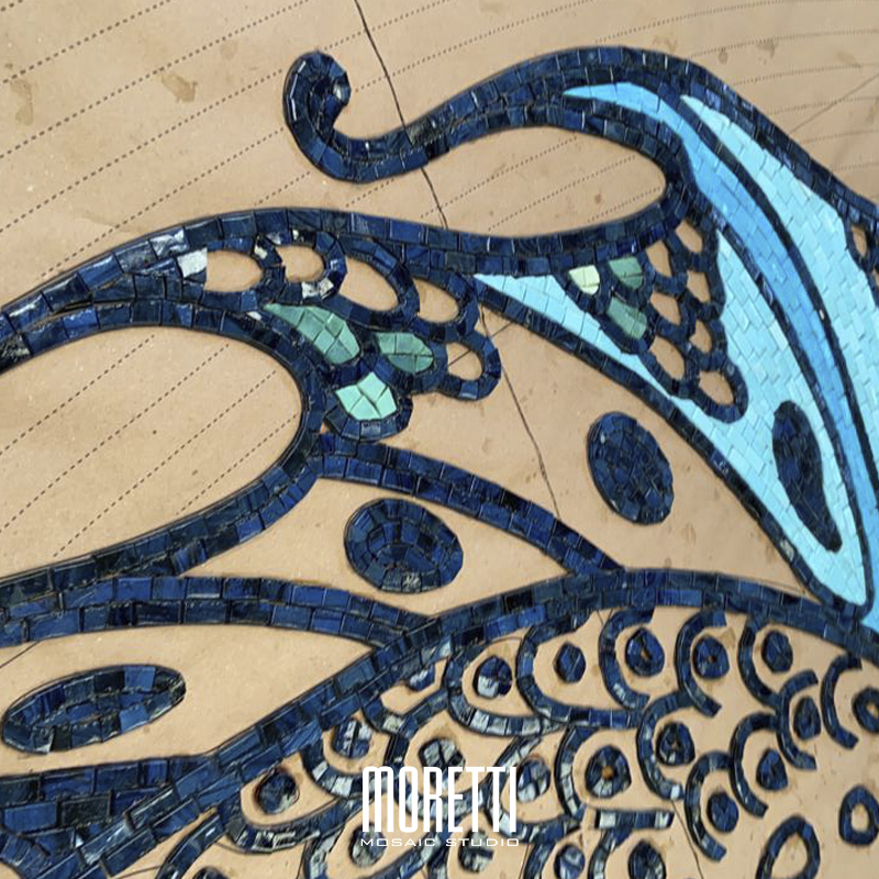 Custom handmade mosaic in progress.