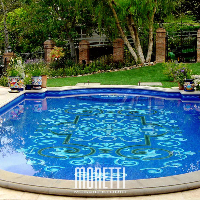 All glass tile pool